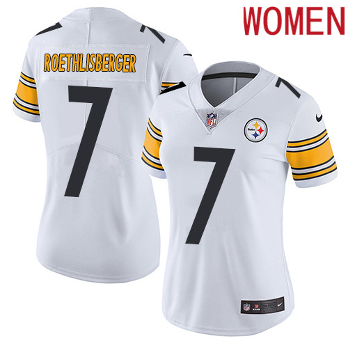 2019 Women Pittsburgh Steelers 7 Roethlisberger white Nike Vapor Untouchable Limited NFL Jersey